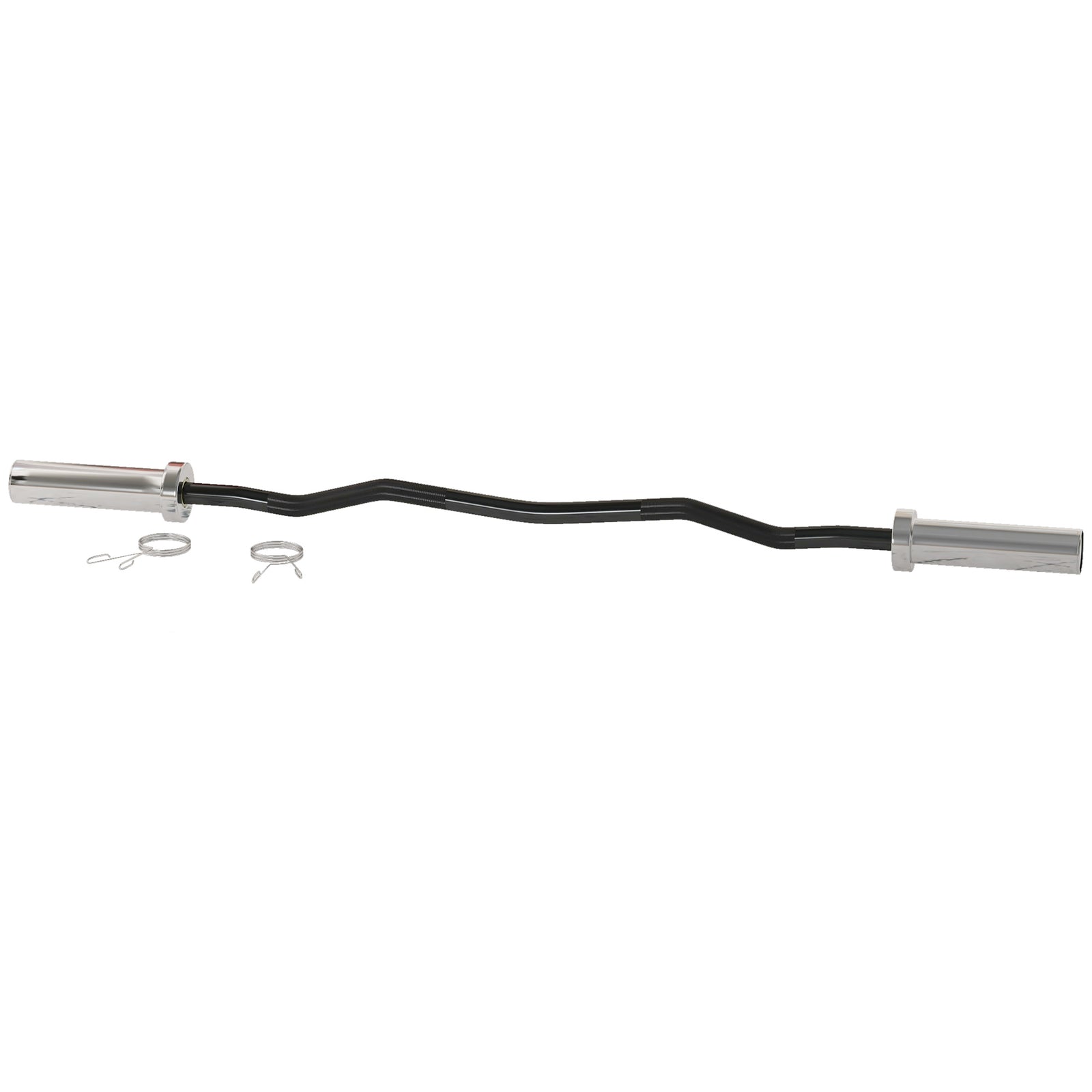SPORTNOW 4ft EZ Curl Bar up to 100kg for 2" Weight Plates with Spring Clips, Home Gym Weight Lifting Bar | Black