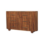 Ridgefront Chest - Amber Oak, 6 Drawers, brown