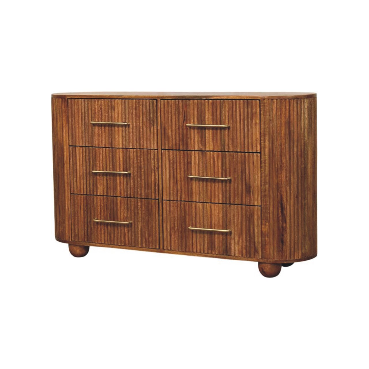 Ridgefront Chest - Amber Oak, 6 Drawers, brown