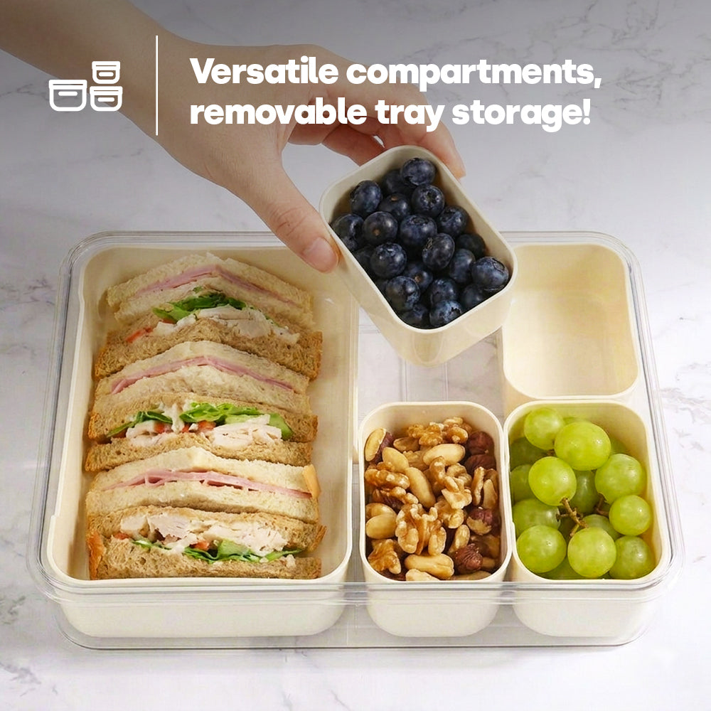 Livivo 2 Pack Snack Organiser Boxes With 5 Removable Trays
