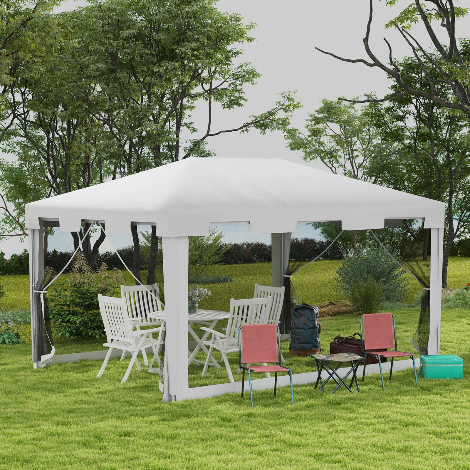 Party Tent Waterproof Garden Gazebo Canopy Cover Shade | White