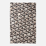 Geometric Leather Rug, 90 X 150 Cm | 150cm x 95cm | Black & Grey