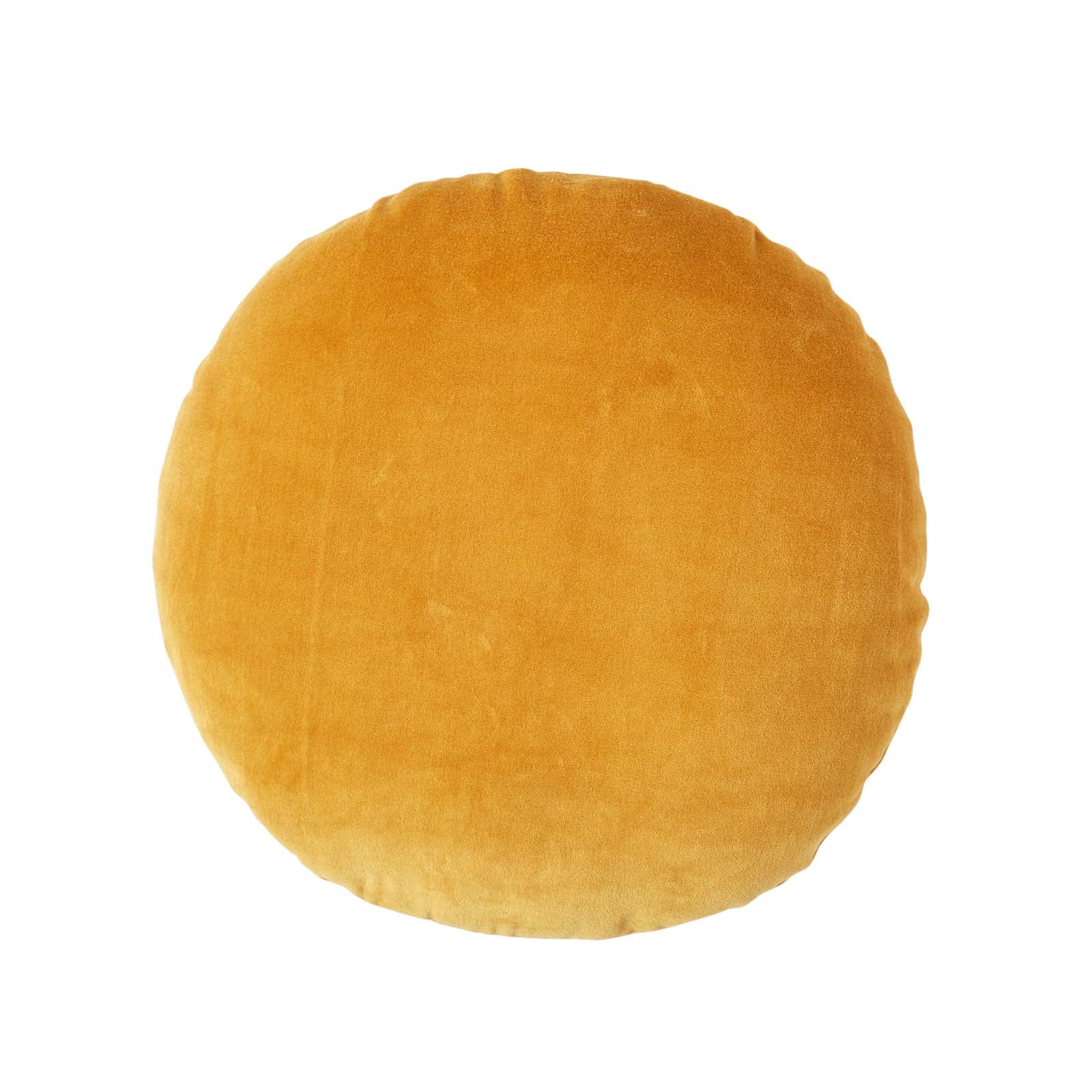 Luxury Velvet Round Cushion | 40cm x 40cm | Mustard
