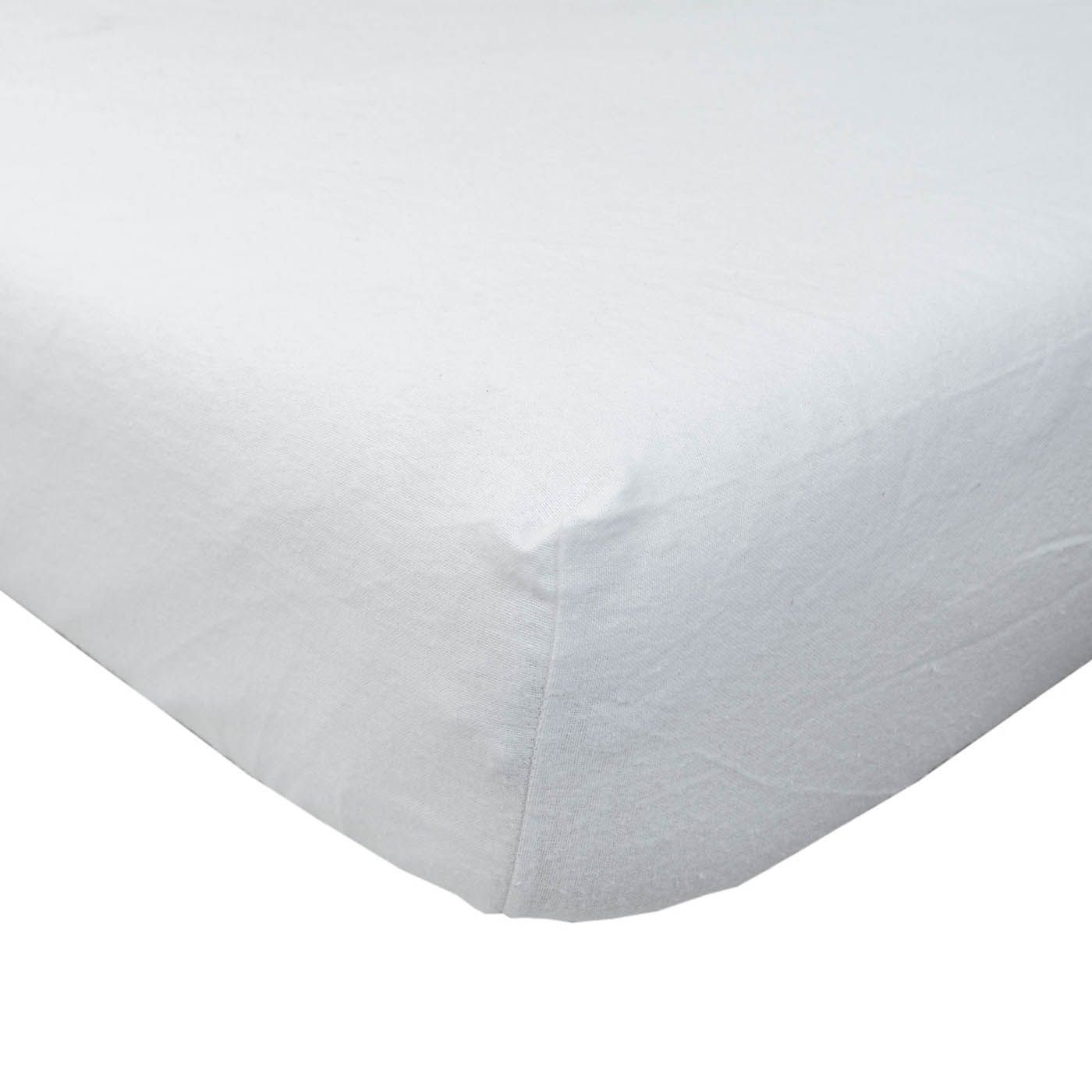 Brushed Cotton Fitted Sheet 100% Cotton Luxury Flannelette | King | White