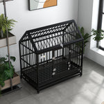 48" Heavy Duty Dog Crate W/ Removable Tray, Logs