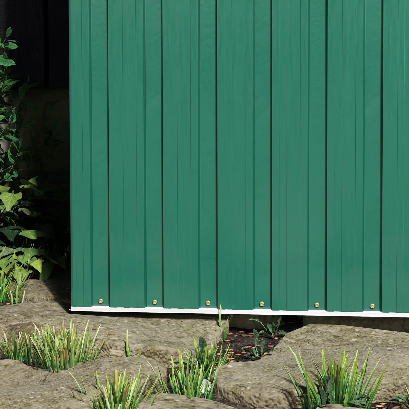 5 X 3ft Garden Storage Shed Sliding Door Sloped Roof Tool | Green