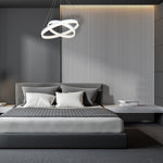 Ring Led Designer Pendant Lamp A Stunning Centrepiece Formed From 2 White Circular Led Hoops With Remote Control Included