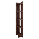 Modern 5-tier Corner Bookshelf Shelf Unit | Walnut