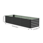 Rectangular Garden Bed – Durable Steel Planter With Safe Edges, 240cm W X 80cm D X 45cm H, Spacious Vegetable Growing Area