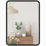 Rectangular Mirror With Metal Frame, Decorative Wall Mirror | M | Black