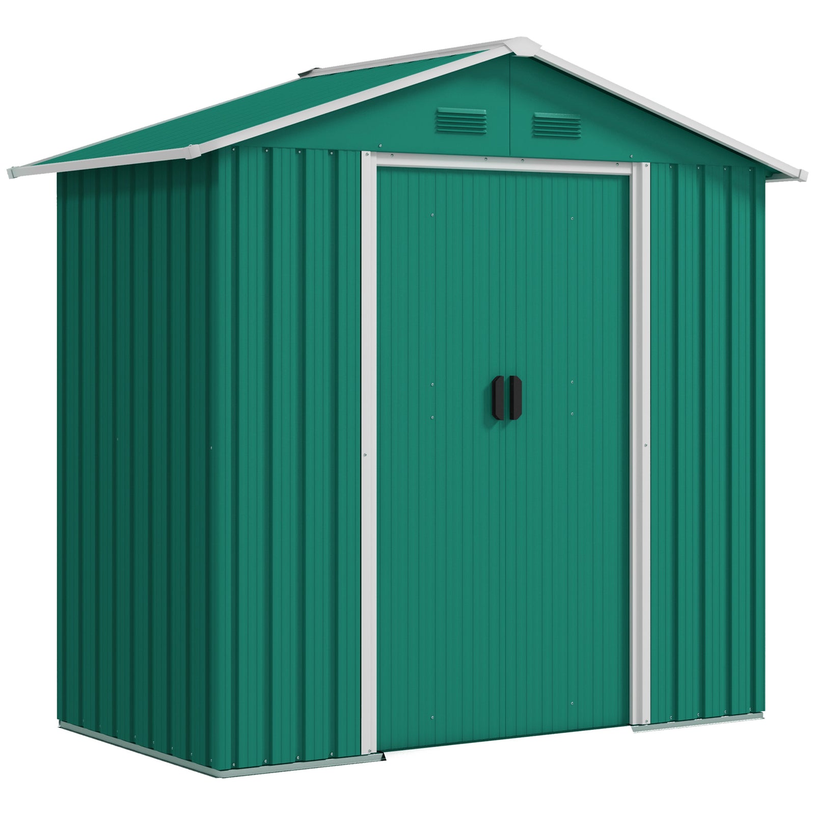6.5ft X 3.5ft Garden Shed, Metal Shed Garden Outdoor Storage | Green