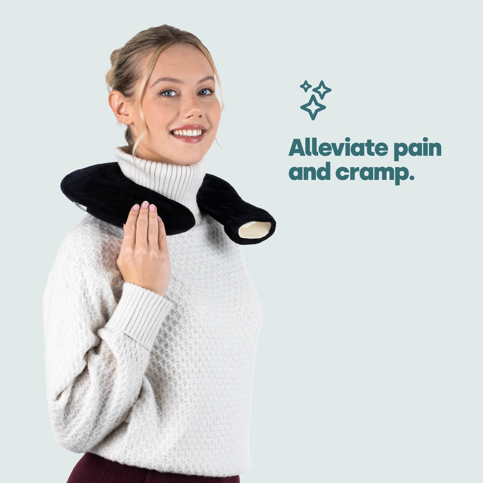 Livivo 1l Hot Water Bottle With Soft Removable Fleece Cover U Shaped Design