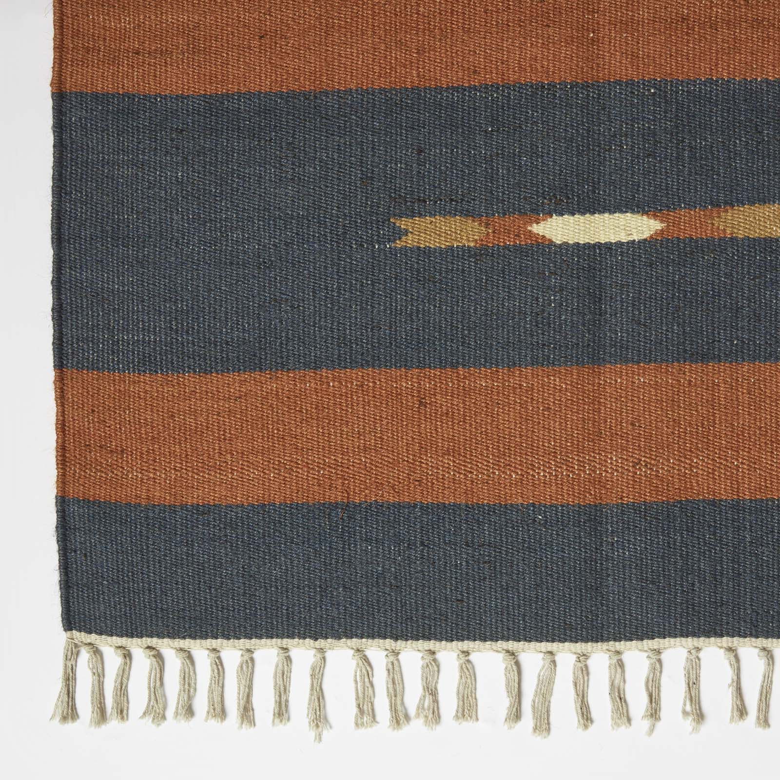 Lundi Kilim  Cotton & Jute Rug | 180cm x 90cm | Orange