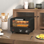 Small Toaster Oven, 12l Mini Countertop Oven With Glass Door, Black