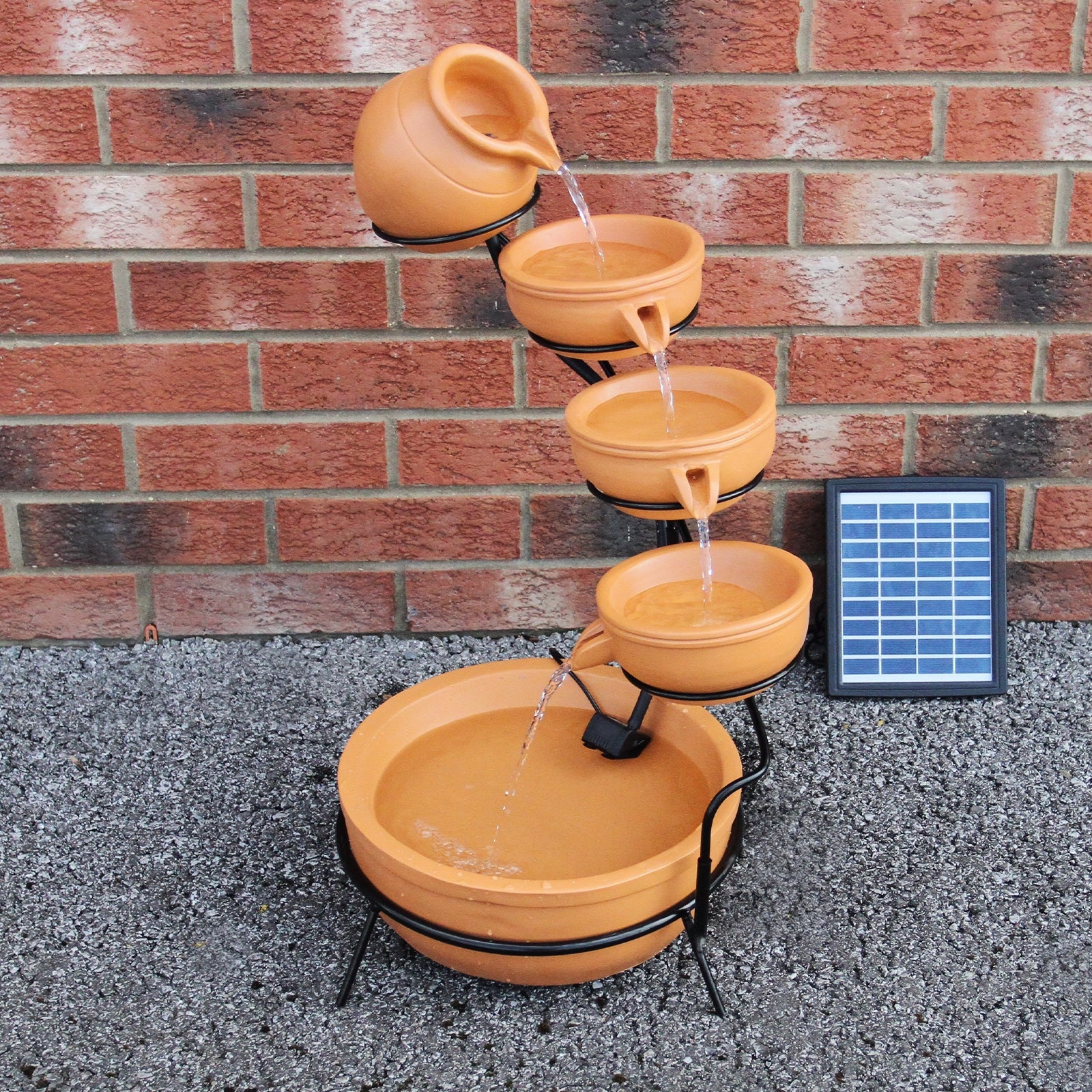4 Tier Spilling Bowls Water Feature | Terracotta