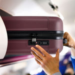 Set Of 3 Hard Shell Suitcases Overhead Carry On Cabin Bag & Check In 20kg+ Medium And Large Bag. | Set of 3 | Burgundy