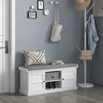 Shoe Storage Bench With Cushion 2 Cabinets For Entryway