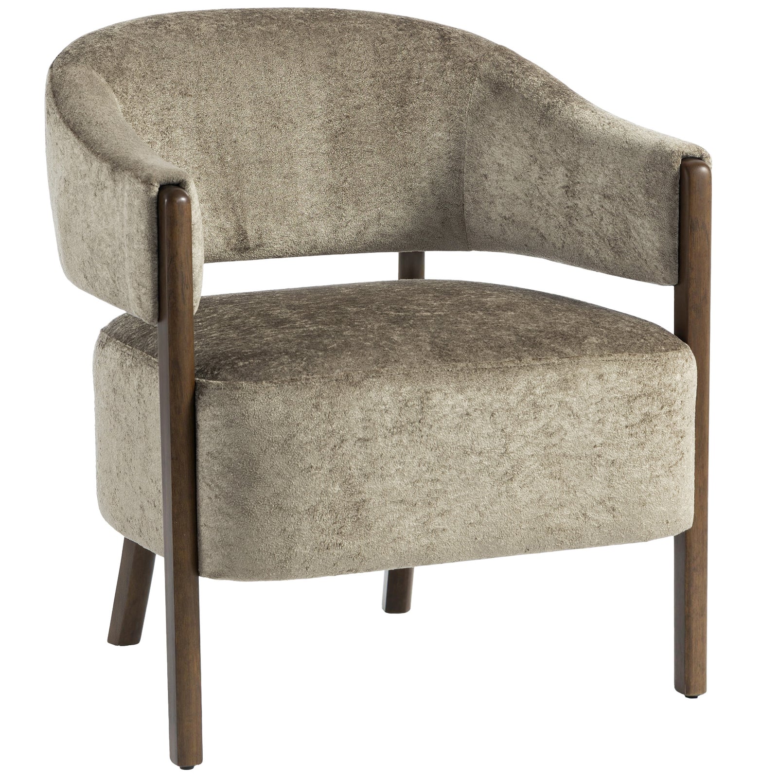 Accent Chair, Upholstered Armchair With Solid Wood Legs | Tan