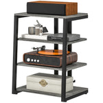 Hifi Rack Stand W/ 4-tier Record Player Stand | Dark Grey