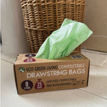 Compostable Drawstring Bin Bags  8 Litre (25 Bags)