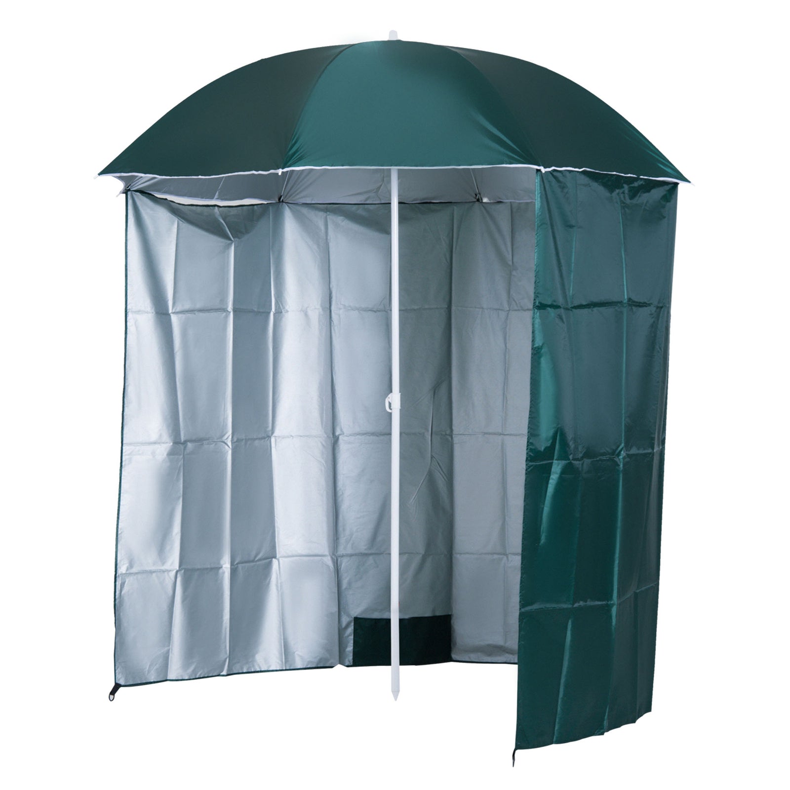 Fishing Umbrella With Side Canopy | Green