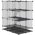 30 Pcs Diy Expandable Pet Cage Steel Bars W/ Doors Trays Plastic Corners