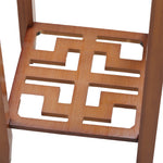 2-tier Bamboo Plant Stand Classic Chinese Style Flower Stand