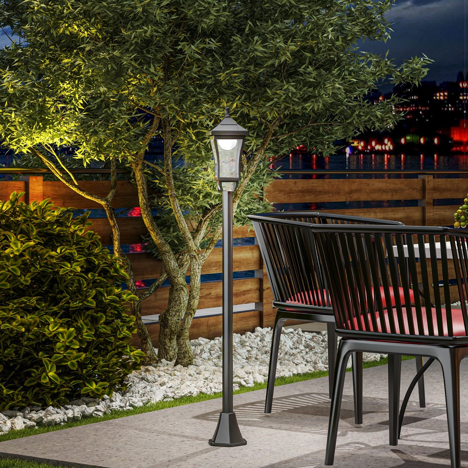 Outsunny 1.3 M Led Garden Lamp Post Light, Waterproof Ip44