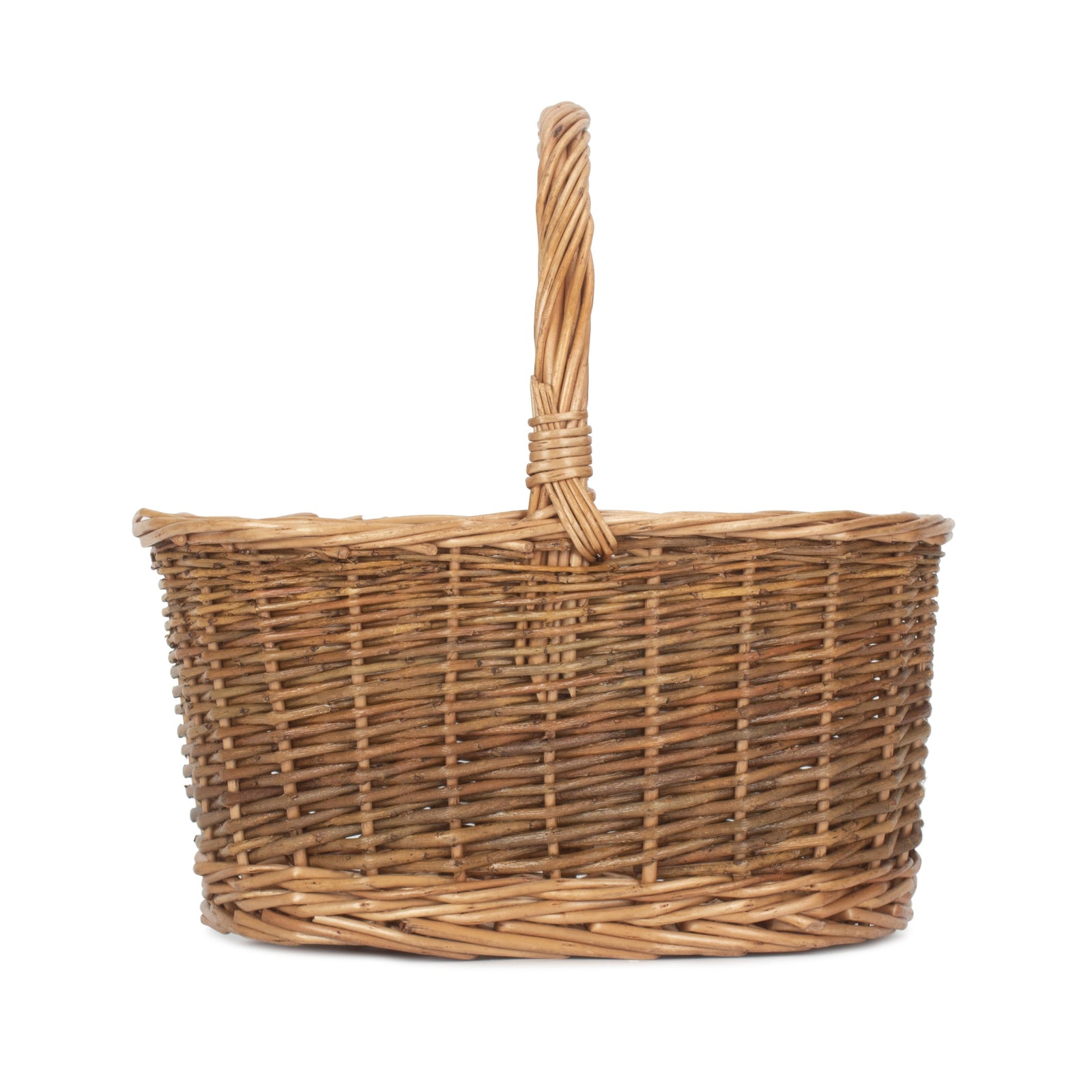 Country Oval Wicker Shopping Basket | Set-of-2 | Brown