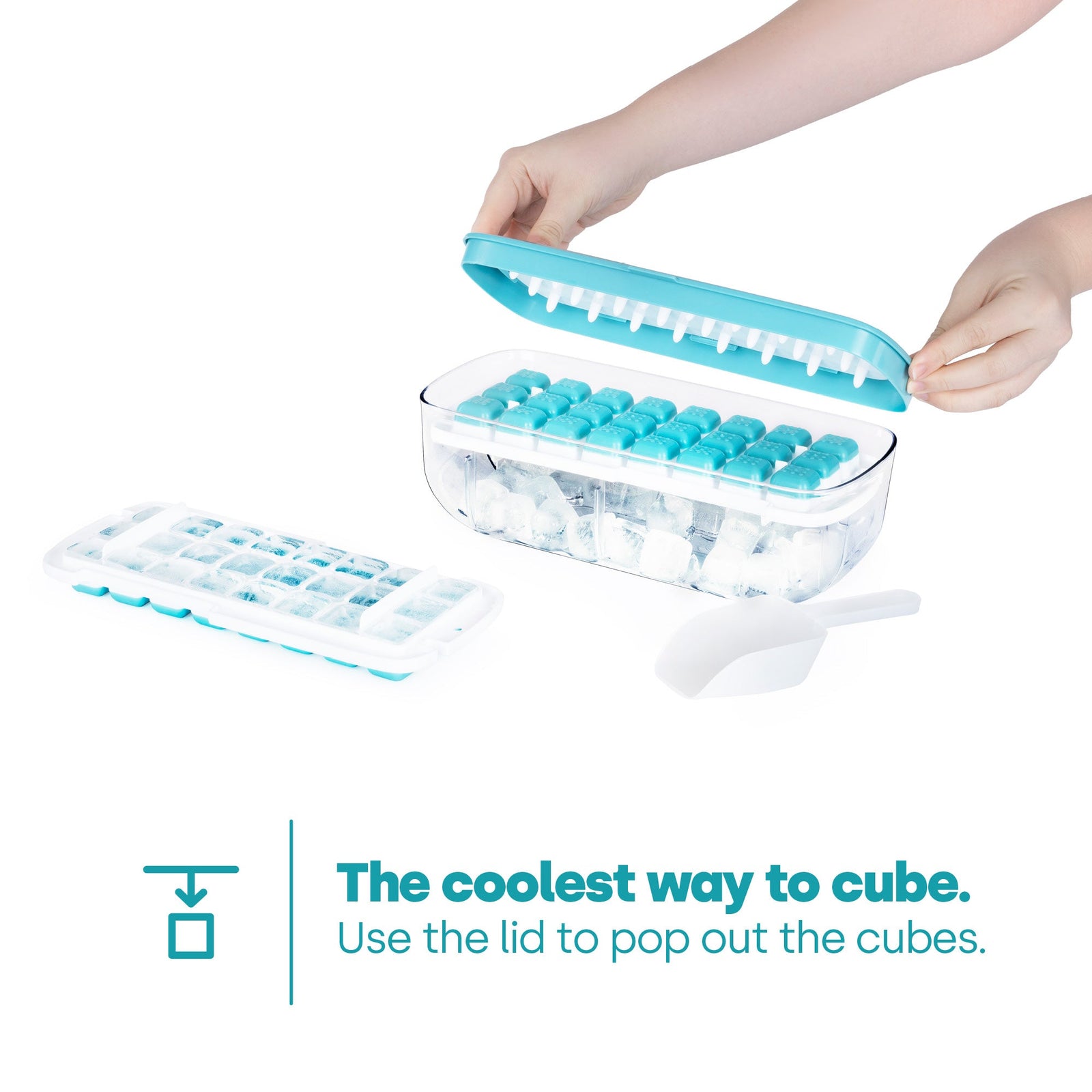 Ice Cube Tray With Dispenser And Storage