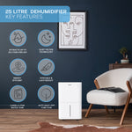 Wifi Dehumidifier Clothes Dryer Mould Remover - 4l Water Tank | 25l | White
