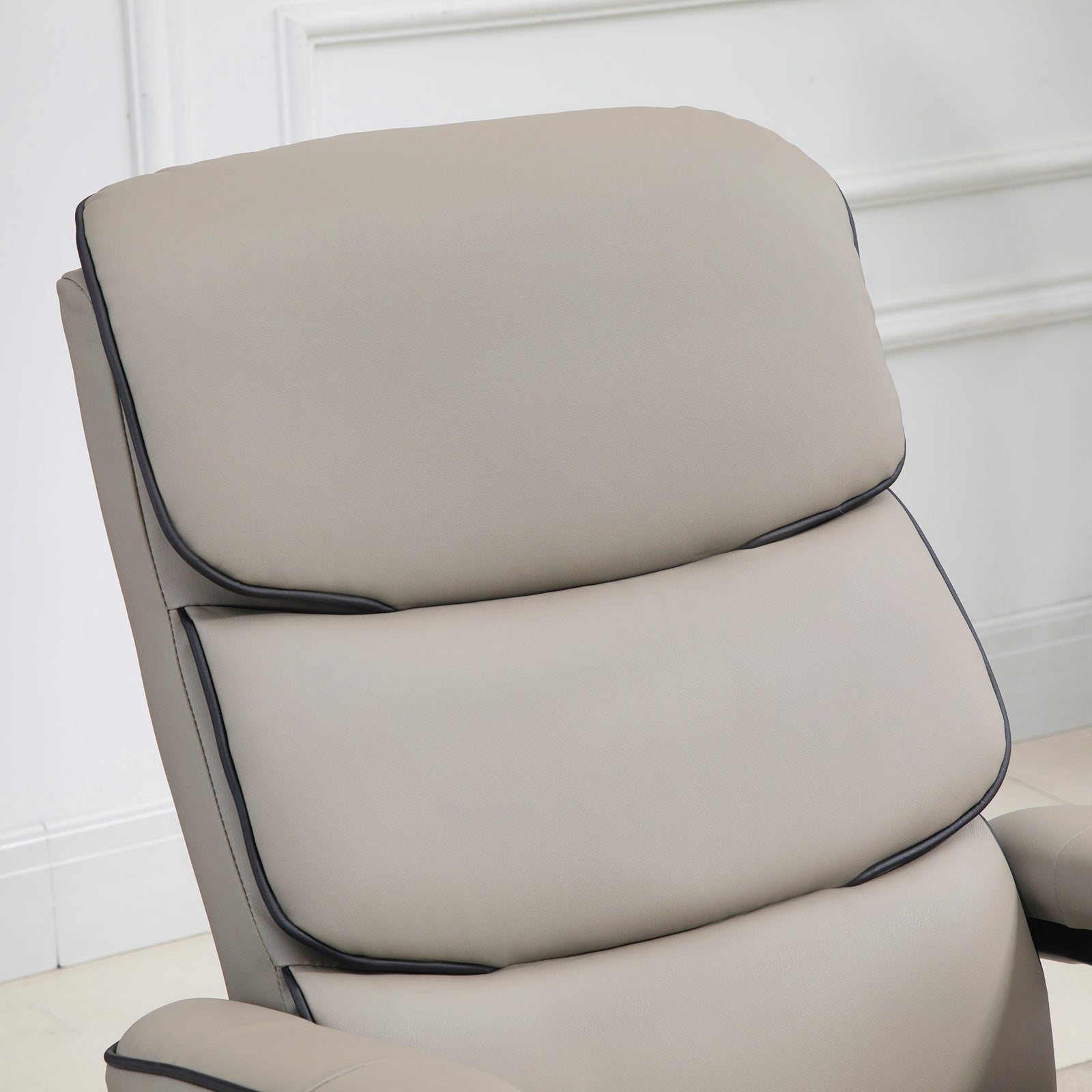 Faux Leather Recliner Chair W/ Ottoman Swivel Lounge Seat
