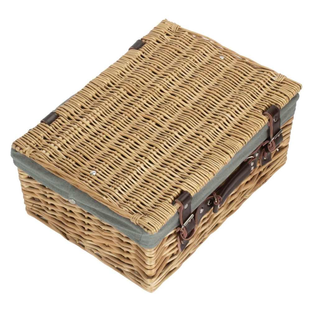 Wicker Buff 40cm Picnic Basket | Gray