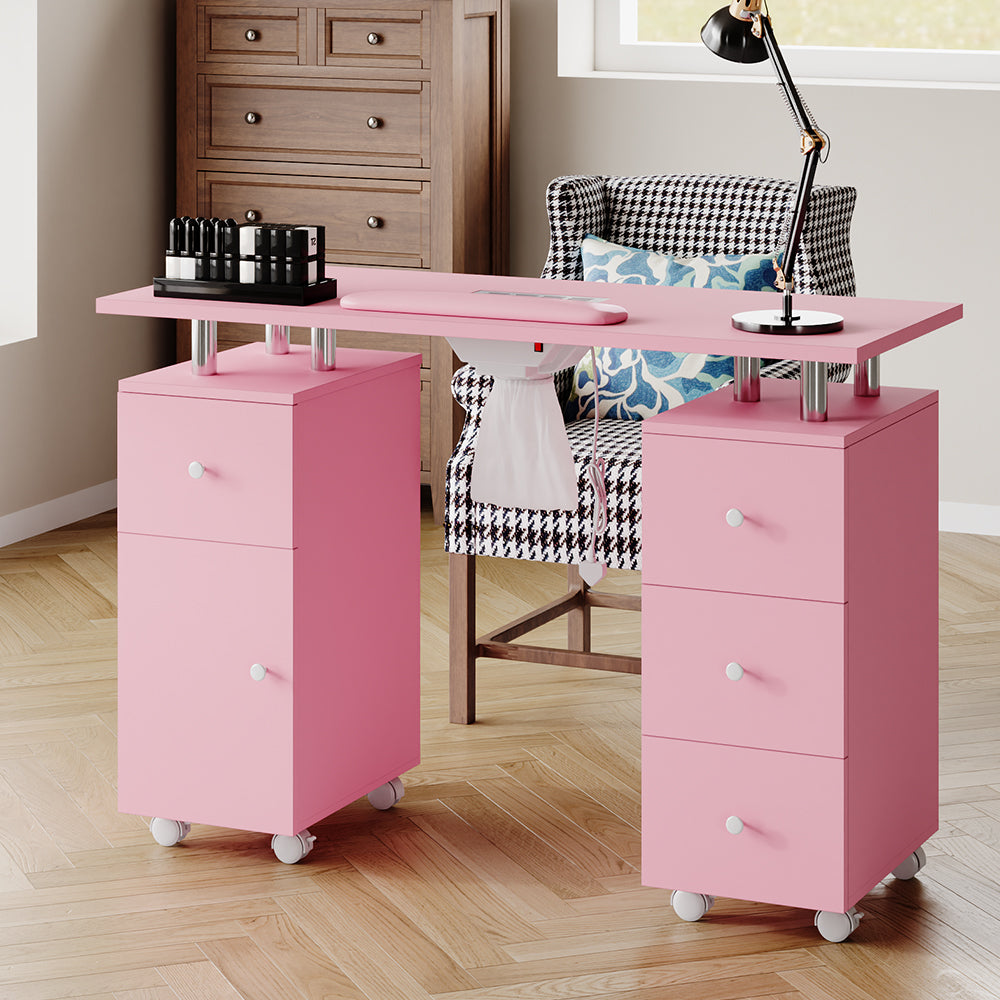 Professional Mobile Manicure Table With Built-in Dust Collector And Drawers