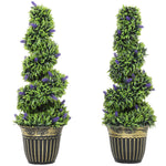 HOMCOM Set Of 2 Decorative Artificial Plants With Lavender And Pot, 90cm