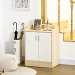 Shoe Cabinet W/ 3 Shelves For 9 Pairs Of Shoes Space Saving