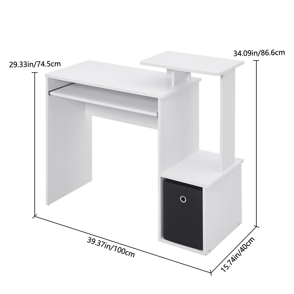 Multipurpose Computer Desk With Storage Bin For Home Office