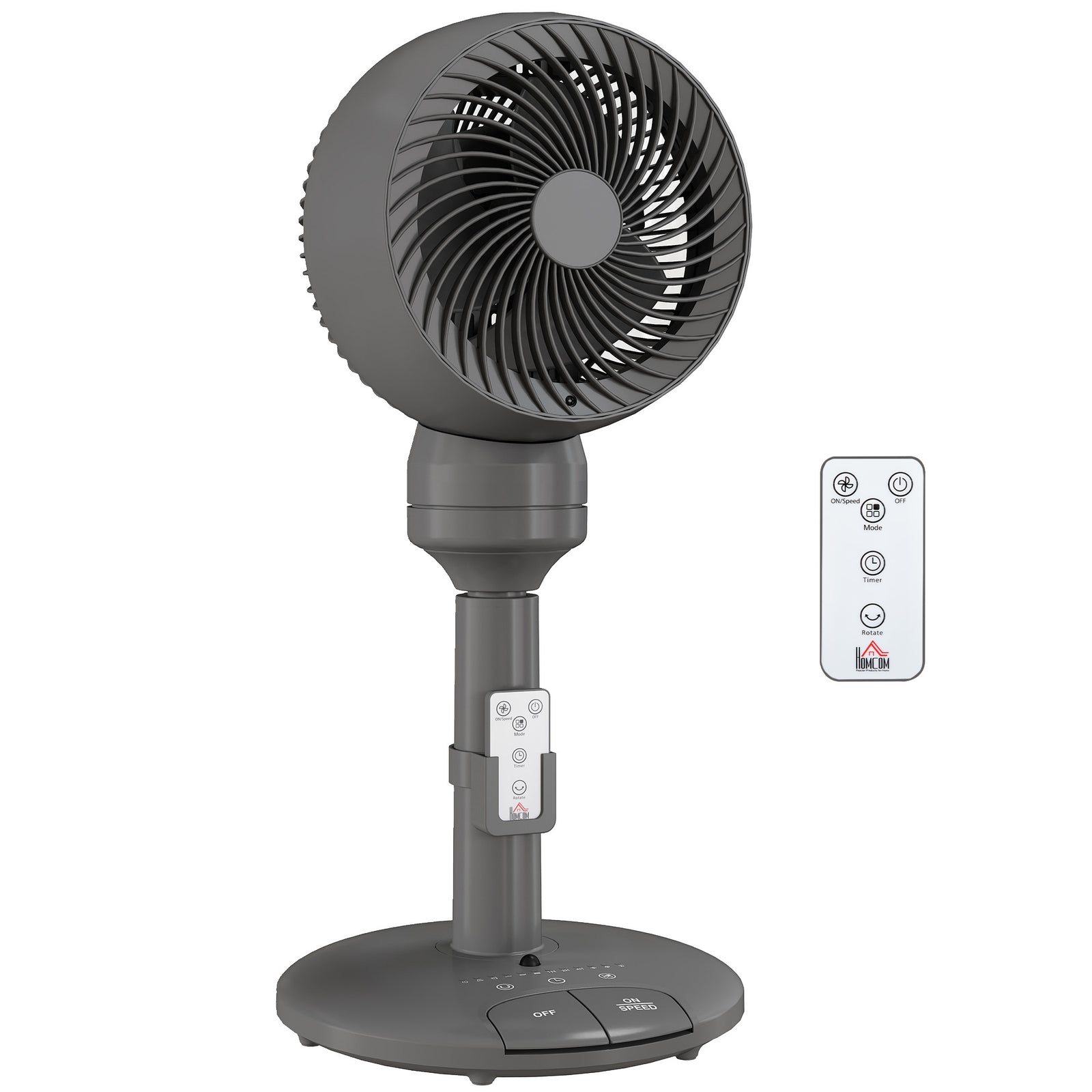 9" Pedestal Cooling Fan With Adjustable Speed And Mode | Grey