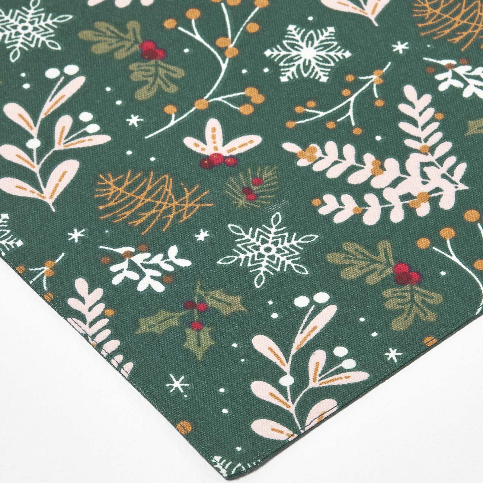 Festive Forest Green Christmas Table Runner | 35cm x 250cm | Green