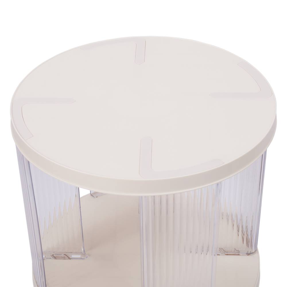 3-tier Plastic Round Rotating Bookshelf