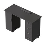 Mobile Manicure Table With 1 Cabinet And 4 Drawers | Black