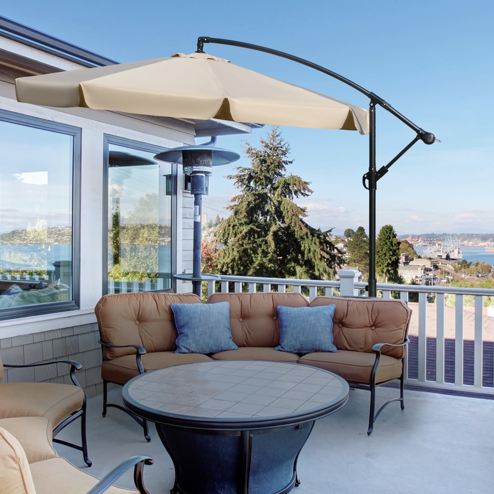 2.7m Cantilever Parasol Banana W/ Crank Handle
