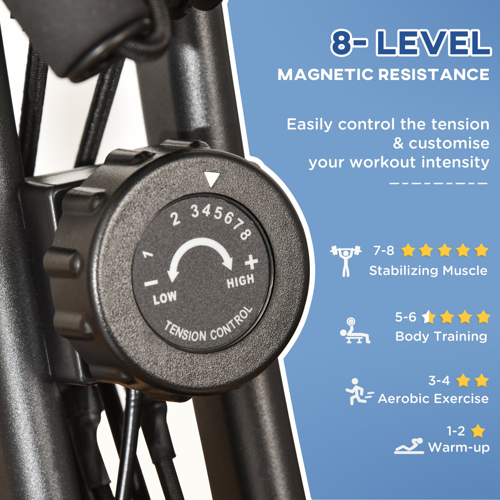 2-in-1 Folding Exercise Bike Upright Cycling Machine | Black