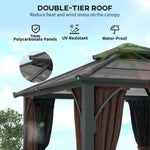 3x3m Hardtop Gazebo With 7mm Double Polycarbonate Roof