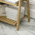 3-tier Folding Bamboo Bathroom Storage Shelving Towel Bars