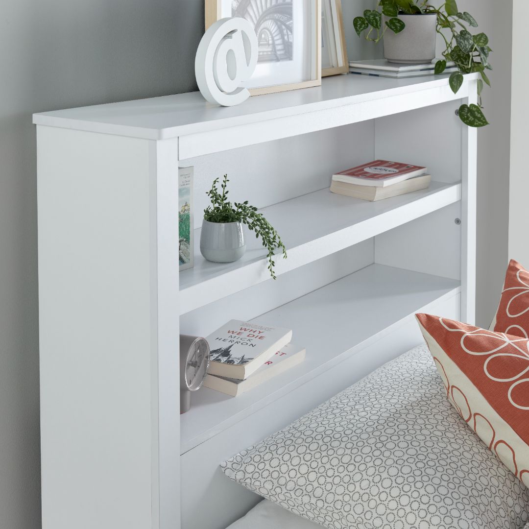 Enzo Wooden 3 Drawer Bookcase Bed | Single | White