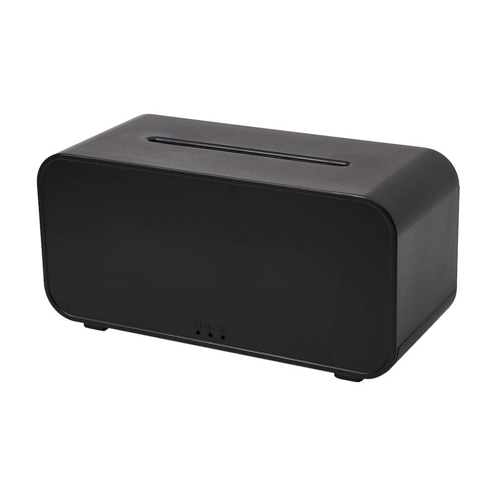 Ultrasonic Essential Oil Diffuser With Flame Effect, 7 Led Ambient Lights, Timer & Auto Shut-off | Black