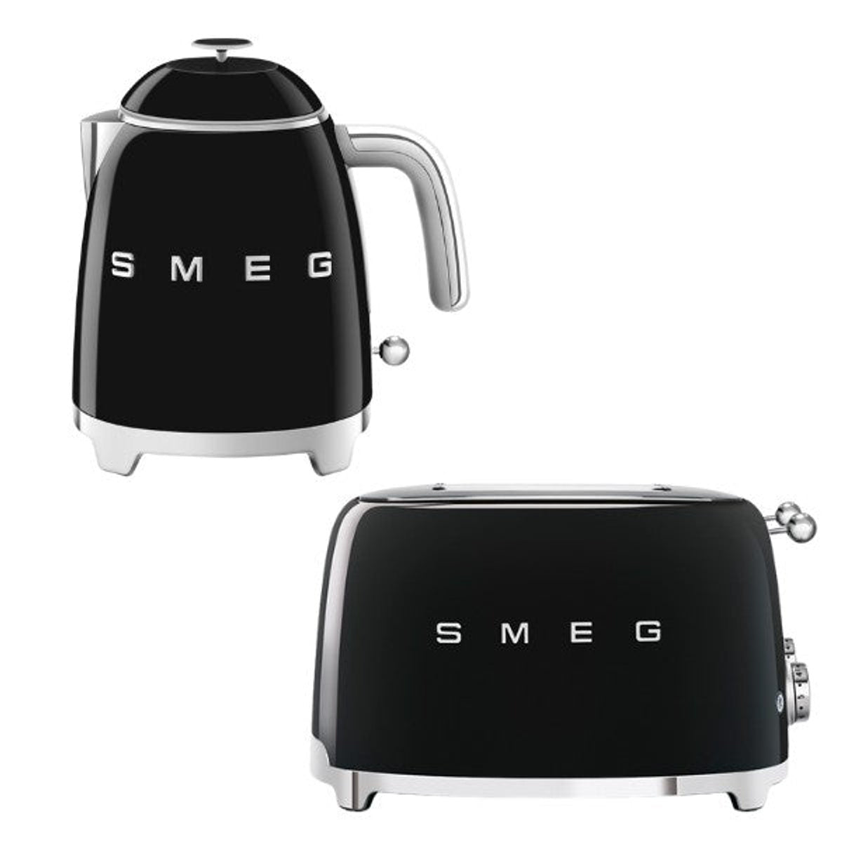 Klf05 & Tsf03 50's Style Mini Kettle & 4-slice Toaster Set | Black