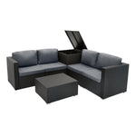 Rattan Modular 6 Piece Furniture Set | Black