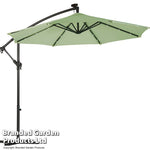 Solar LED Cantilever Parasol | Sage Green